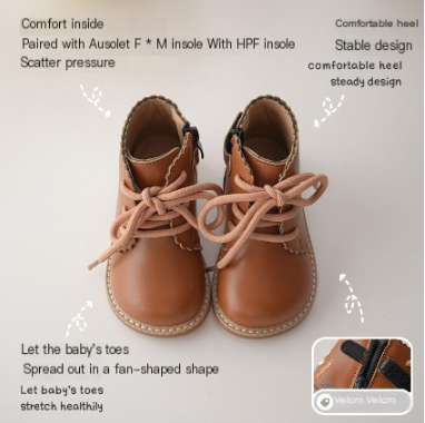 French Floral Embroidered Girls' Princess Boots for Fall