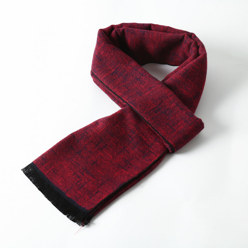 Men's Plaid Cashmere-Feel Scarf