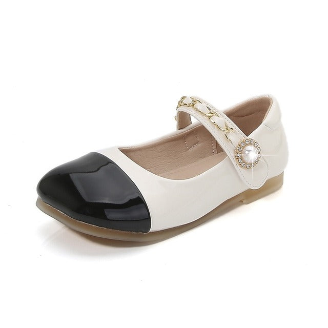 Girls' Pearl Strap Ballet Flats