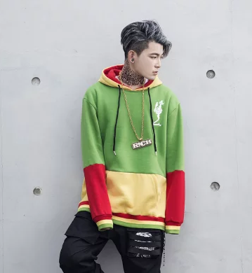 Color Block Zip Hoodie
