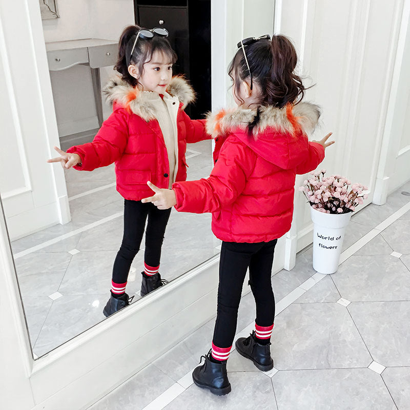 Kids' Fur Collar Down Coat