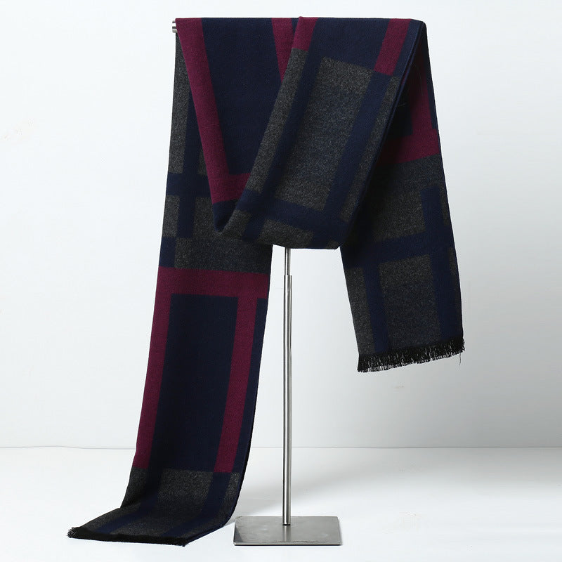 Men's Plaid Cashmere-Feel Scarf