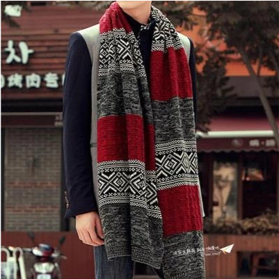 Men's Ribbed Knit Scarf