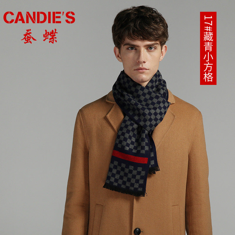 Men's Plaid Cashmere-Feel Scarf