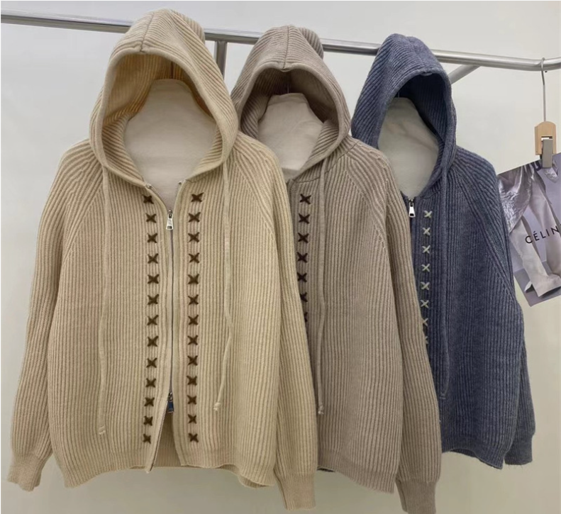 Hooded Tie-Front Cardigan
