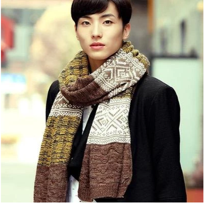 Men's Ribbed Knit Scarf