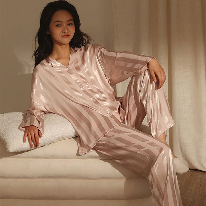 Satin Striped Pajama Set