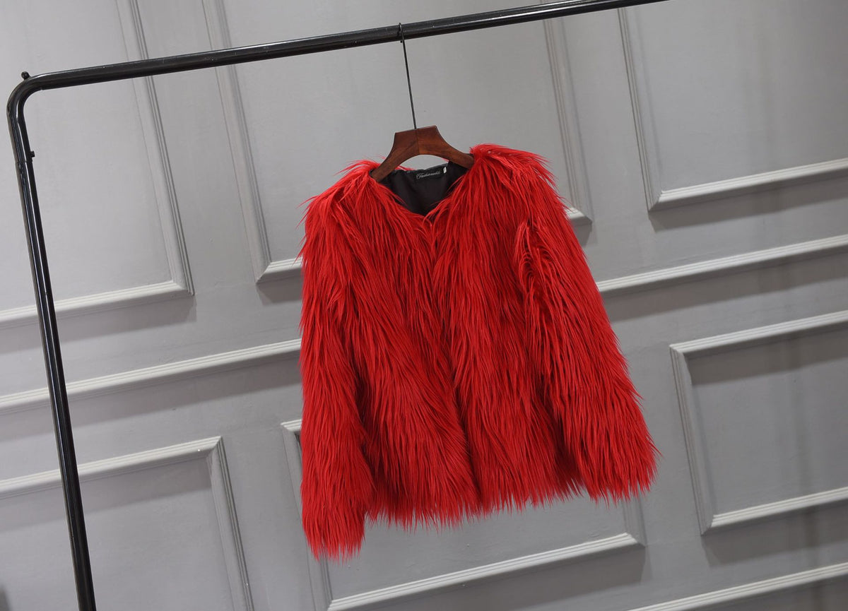Girls' Thick Faux Fur Coat