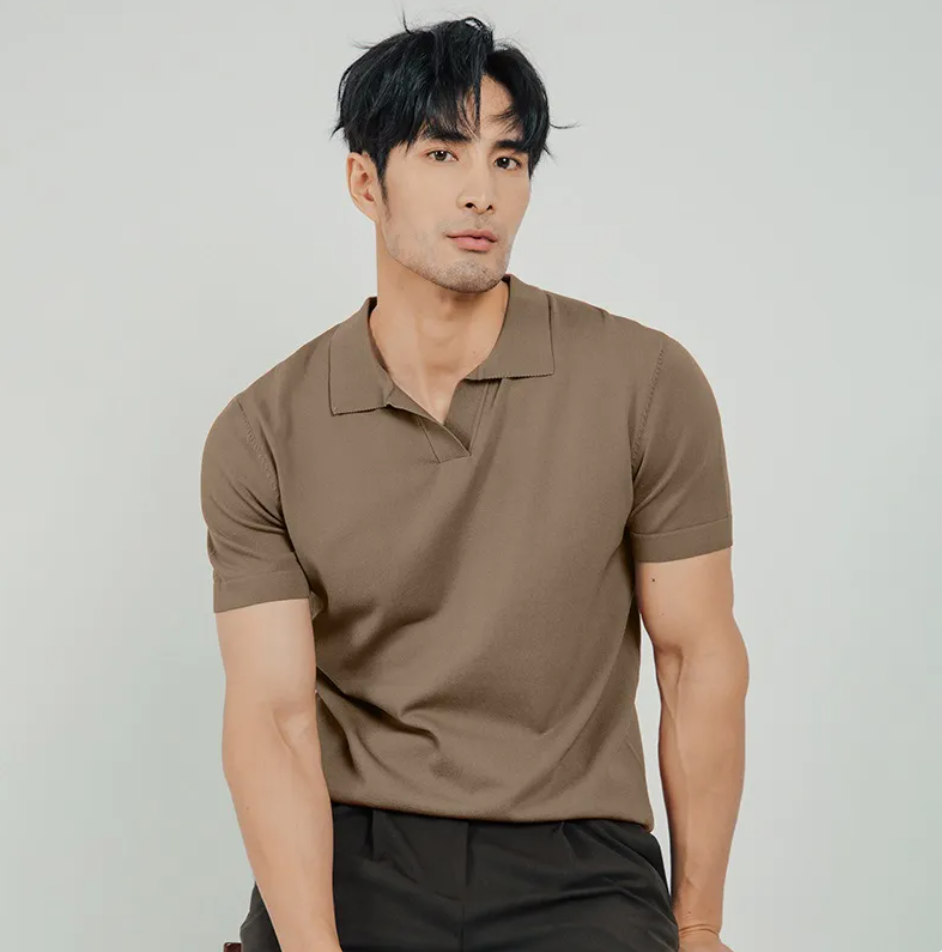 Knit Lapel Polo