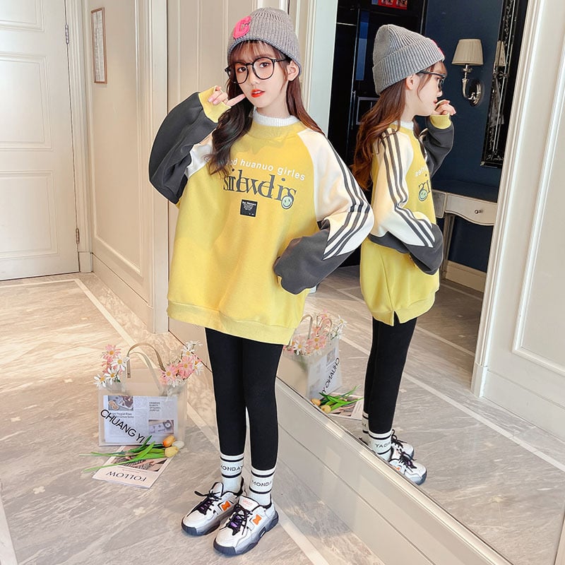 Girls' Velvet Letter Sweater