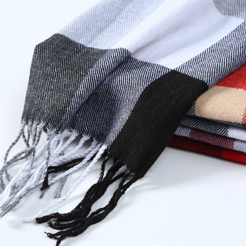 Thick Plaid Blanket Scarf