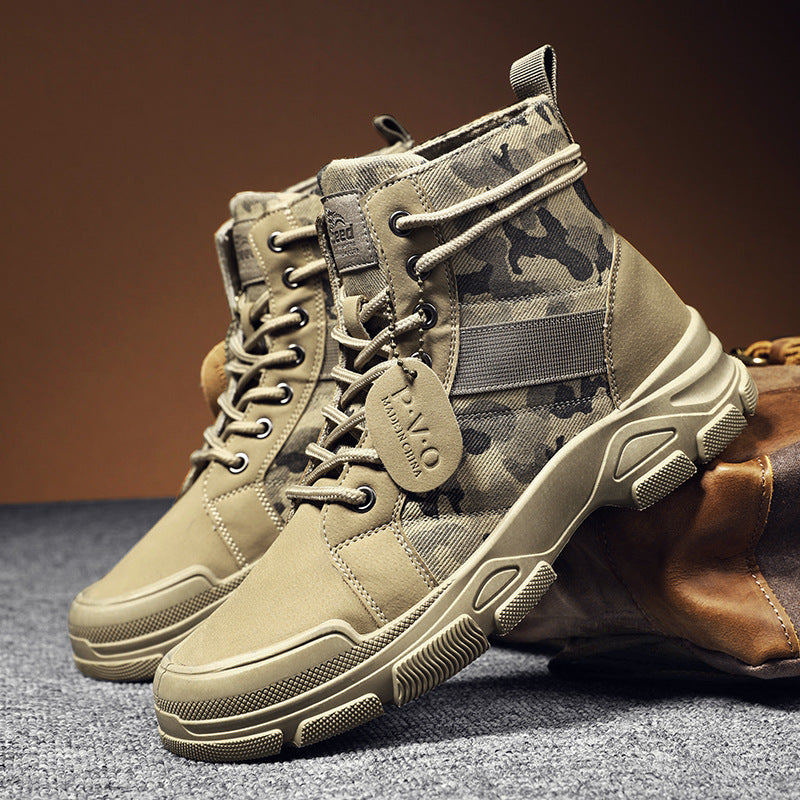 Trendy Boys' Camouflage Martin Boots for Fall/Winter