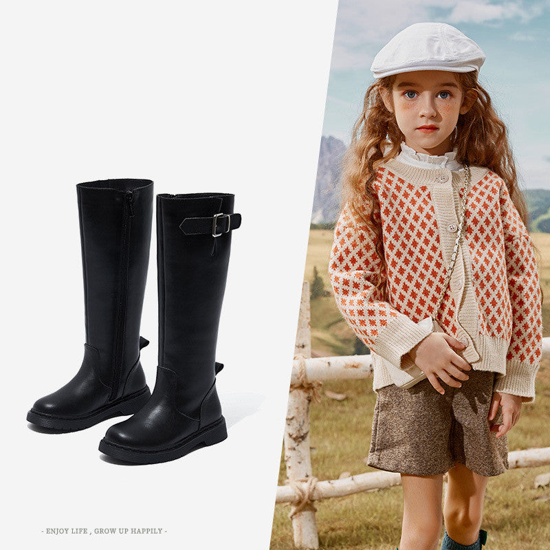 Snuffy 2020 Autumn Winter Girls' Leather Martin Boots