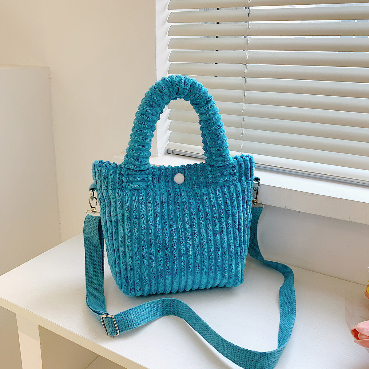 Corduroy Bucket Crossbody
