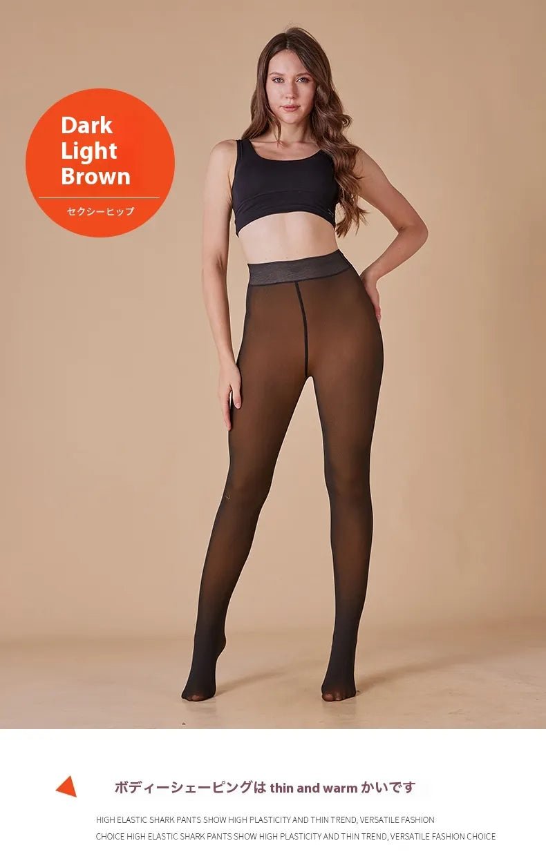 Fleece-Lined Sheer Tights