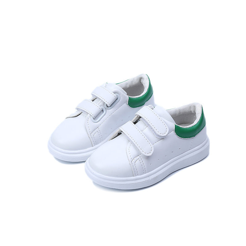 Kids' White Strap Sneakers