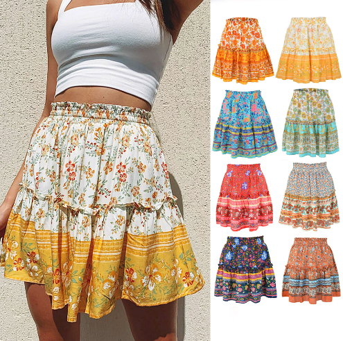Printed Midi Skirt