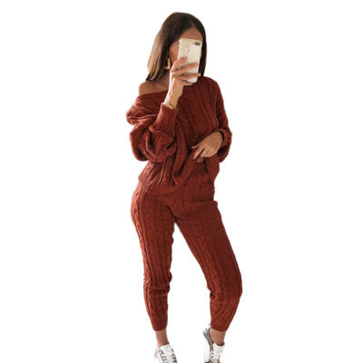 One-Shoulder Sweater Set