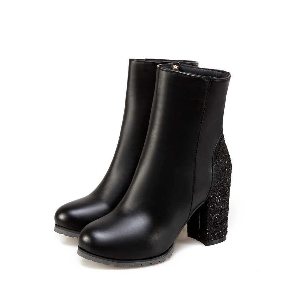 Glitter Heel Ankle Boots