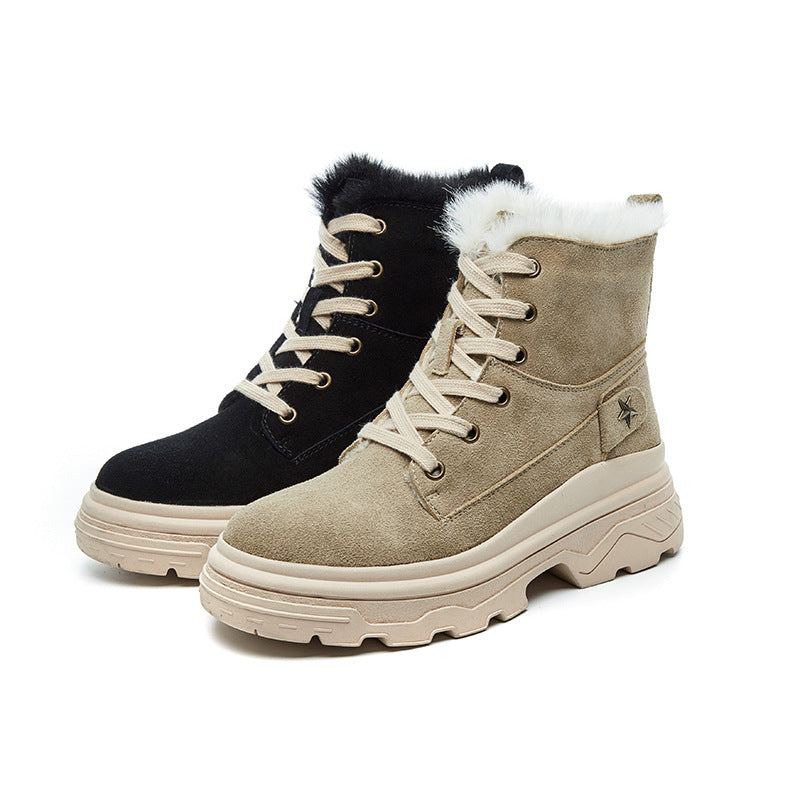 Fleece-Lined High-Top Snow Boots for Women