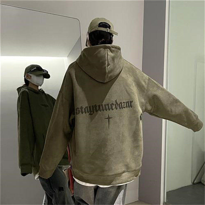 Burgundy Suede Hoodie