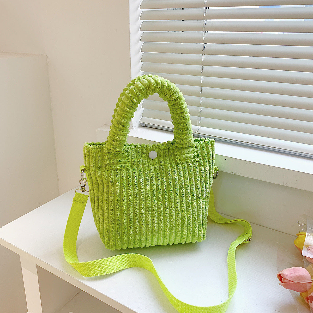 Corduroy Bucket Crossbody