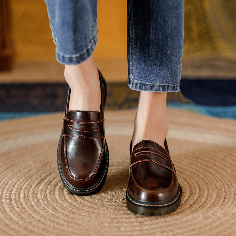 Buckle Detail Heeled Loafers