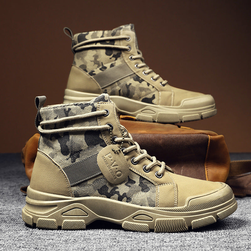 Trendy Boys' Camouflage Martin Boots for Fall/Winter