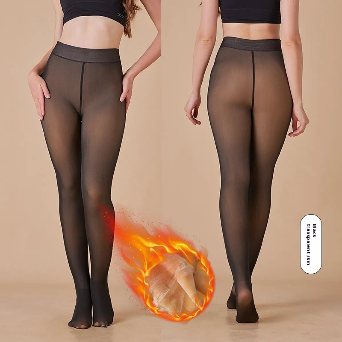Fleece-Lined Sheer Tights