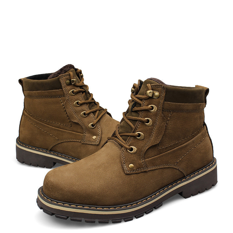 Winter Martin Boots for Men with Warm Fleece Lining