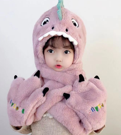 Kids' Dinosaur Hat & Scarf Set