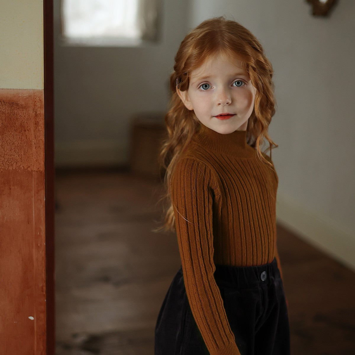 Girls' Mock Neck Sweater