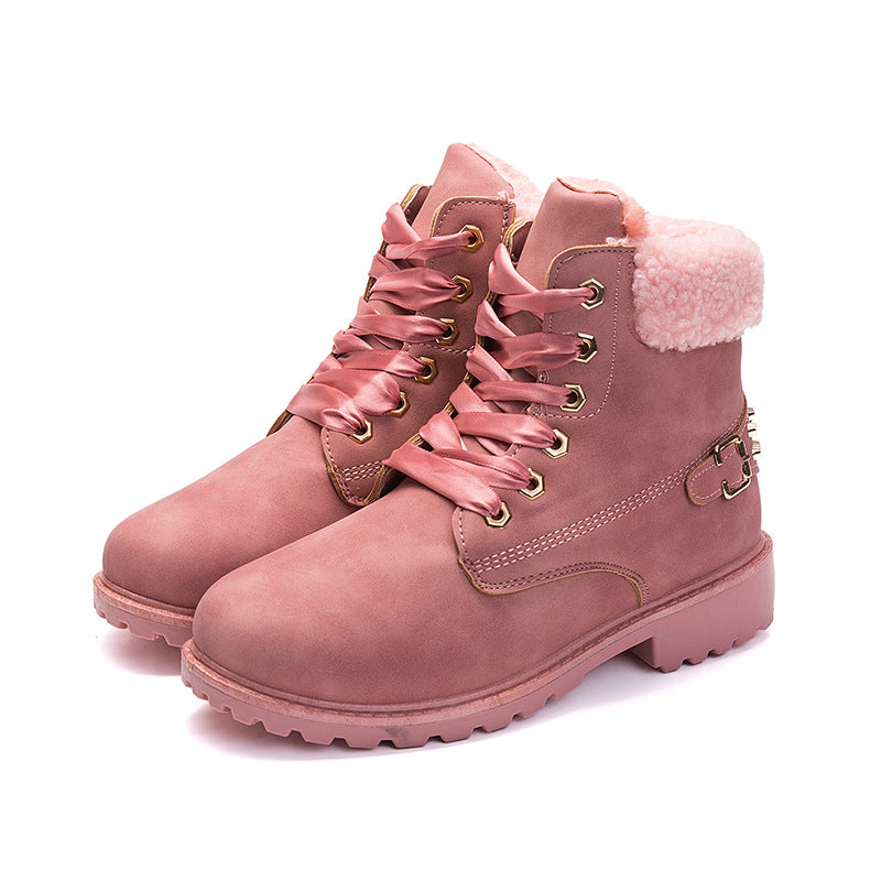 Thick Warm Snow Boots with Studded Design for Women