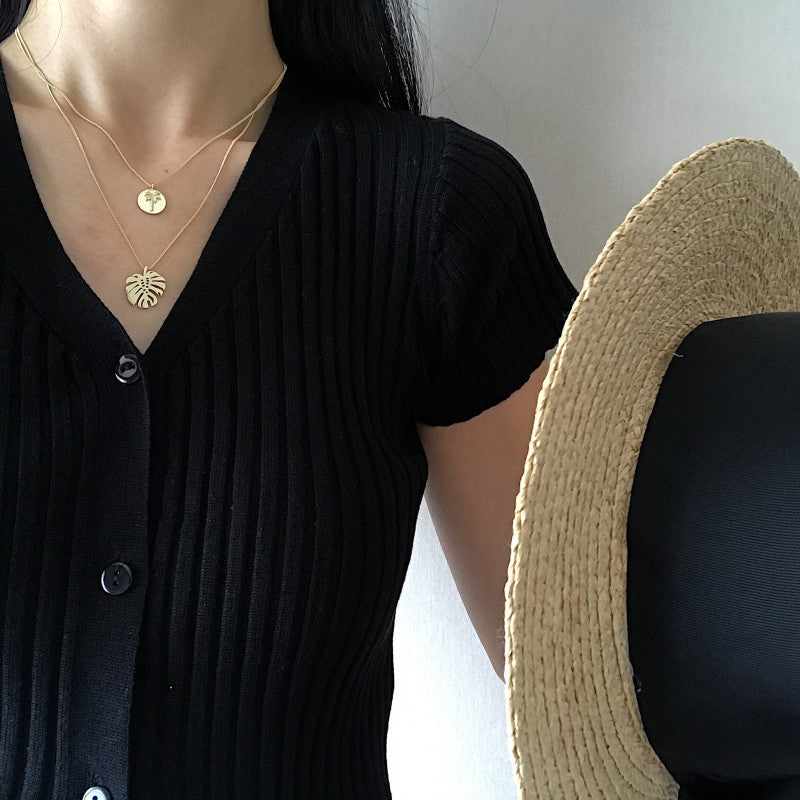 Monstera Layered Necklace