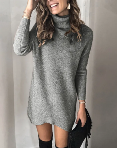 Open-Knit Collared Dress