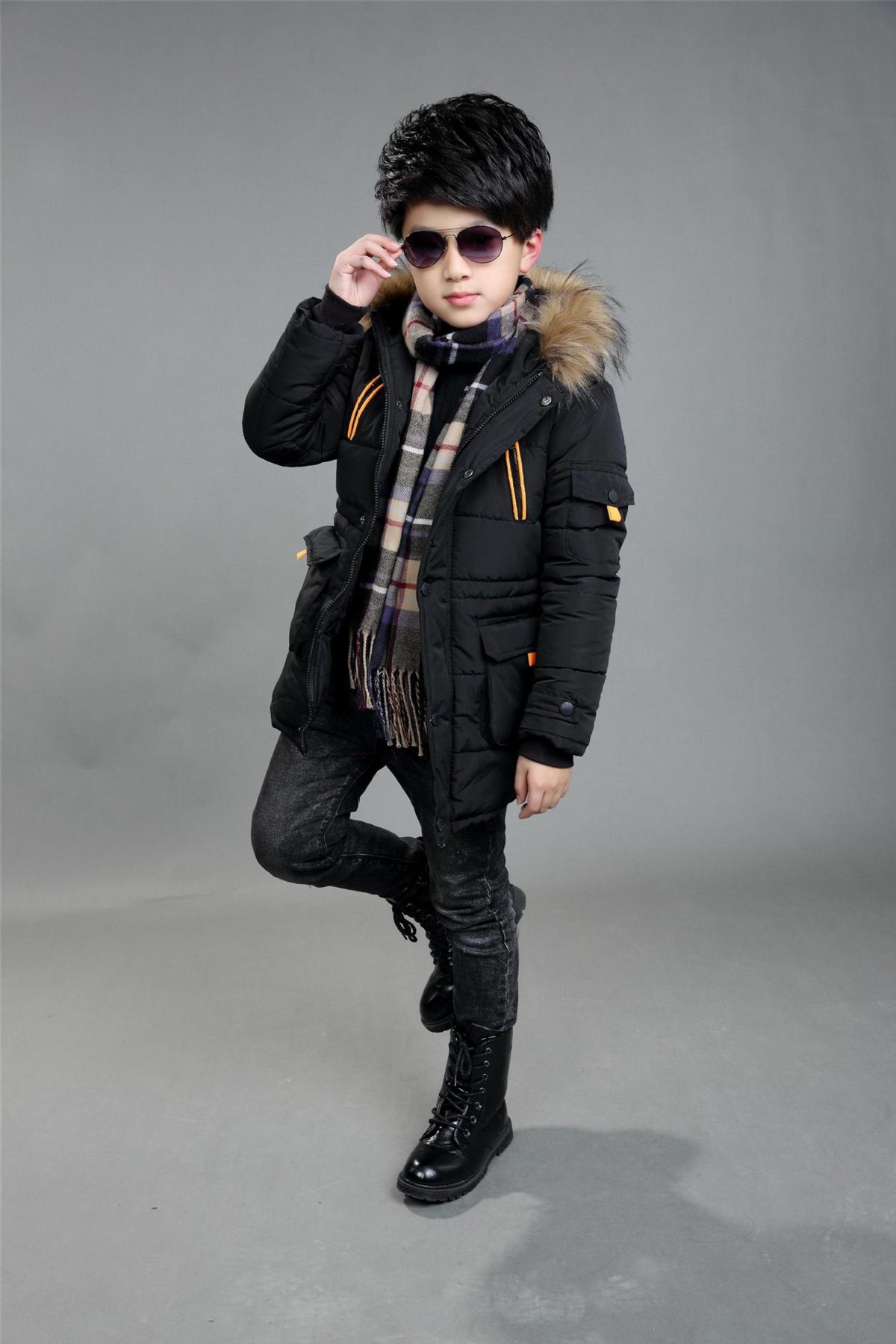 Kids' Hooded Padded Coat