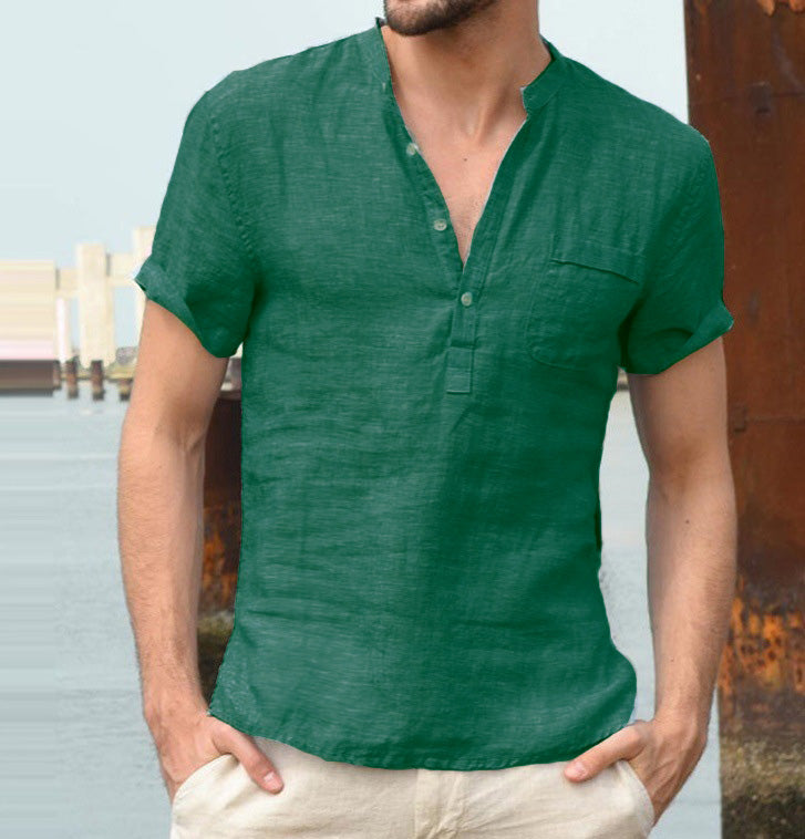 Linen Half-Sleeve Shirt