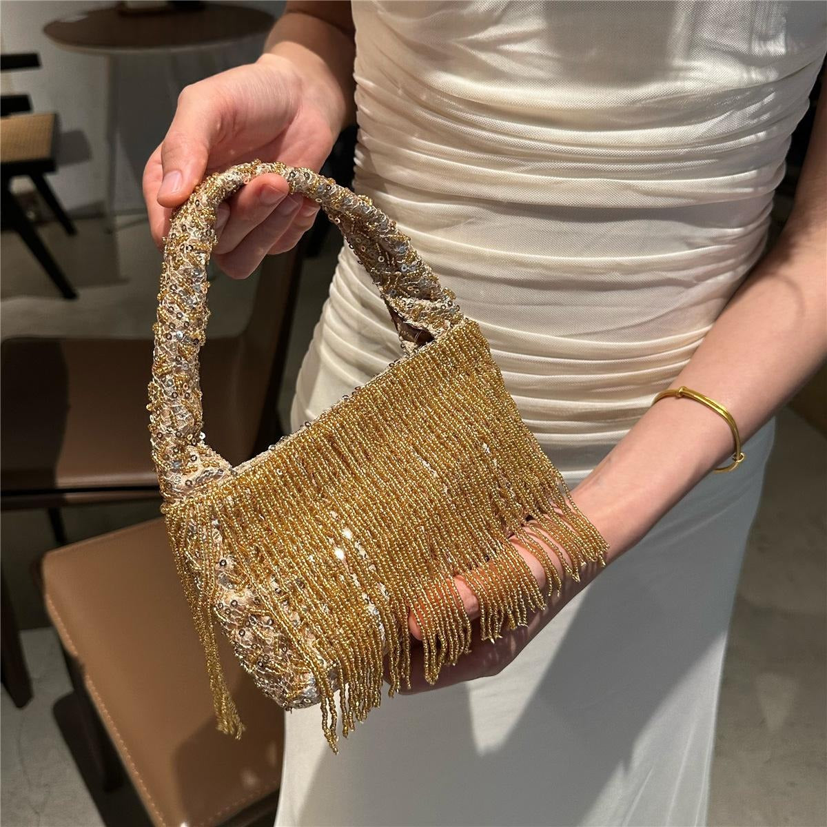 Beaded Tassel Tote