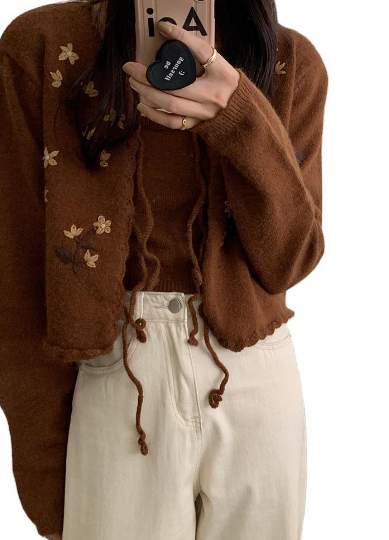 Embroidered Cardigan Set