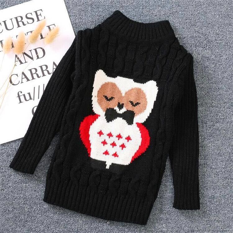 Kids' Owl Mock Neck Sweater