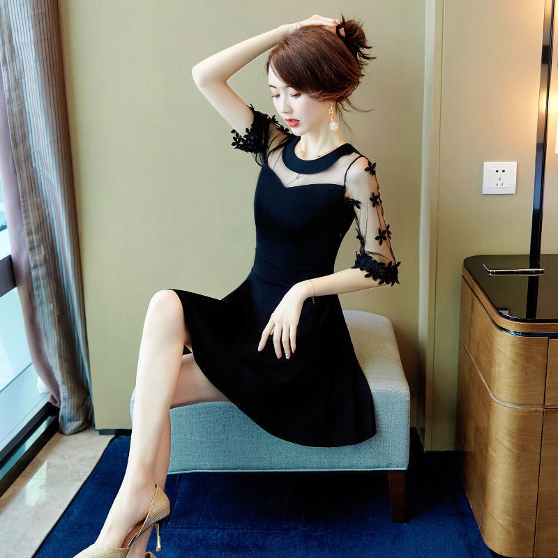 Black Cut-Out Midi Dress