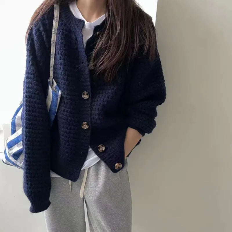 Single-Breasted Sweater Coat