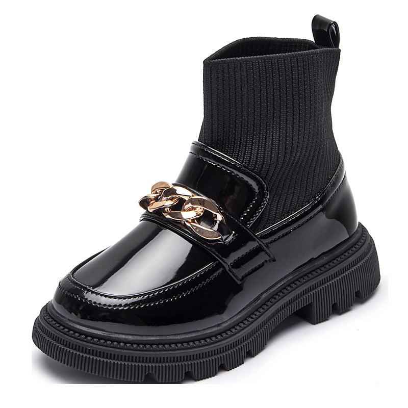 Kids' Breathable Knitted Short Boots and Sneakers