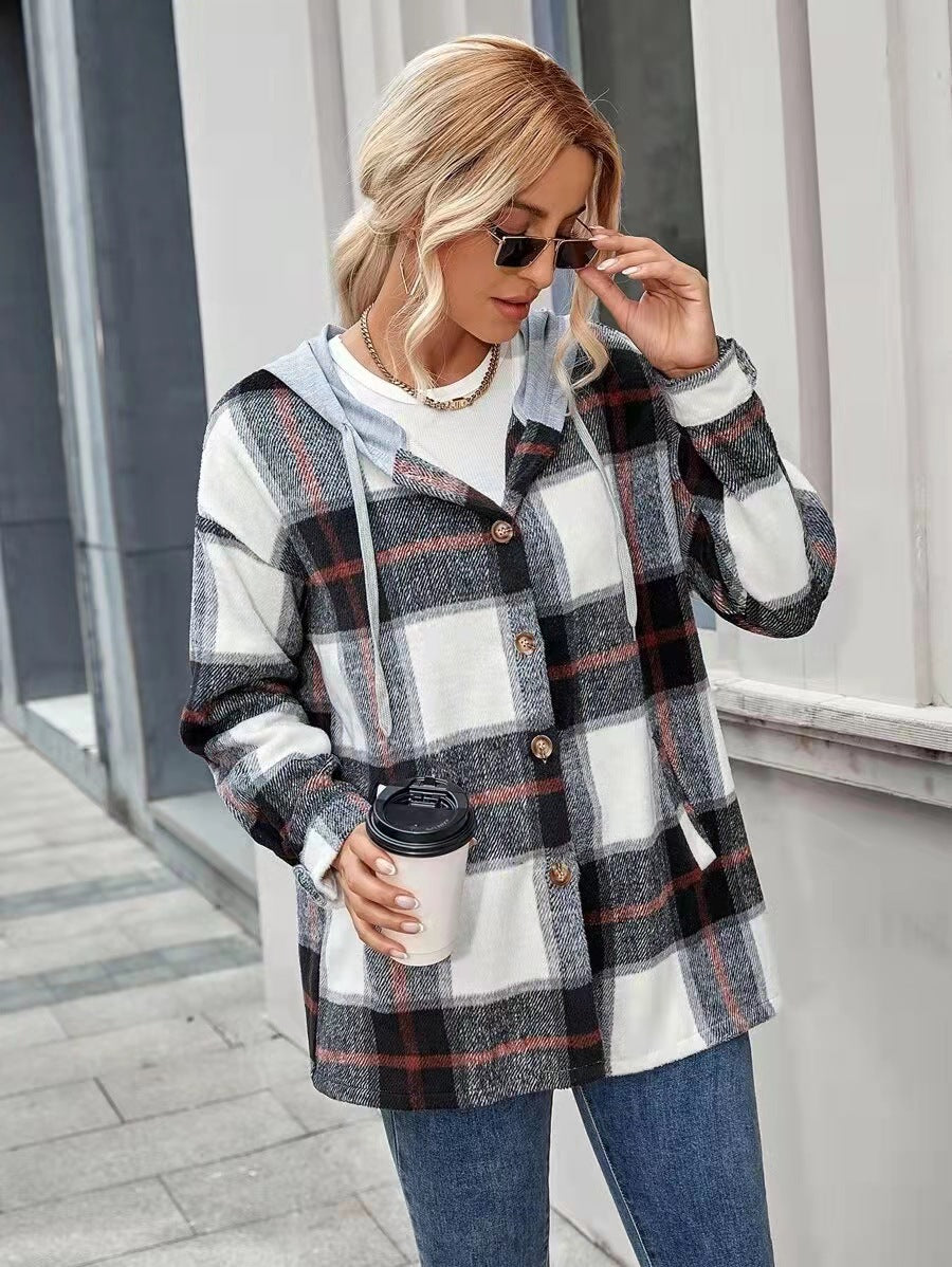 Plaid Wool Cardigan