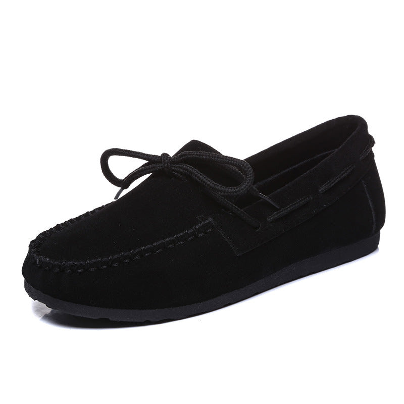 Faux Suede Bow Moccasins