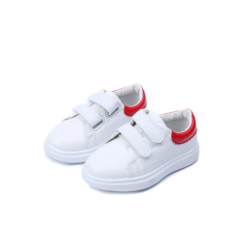 Kids' White Strap Sneakers