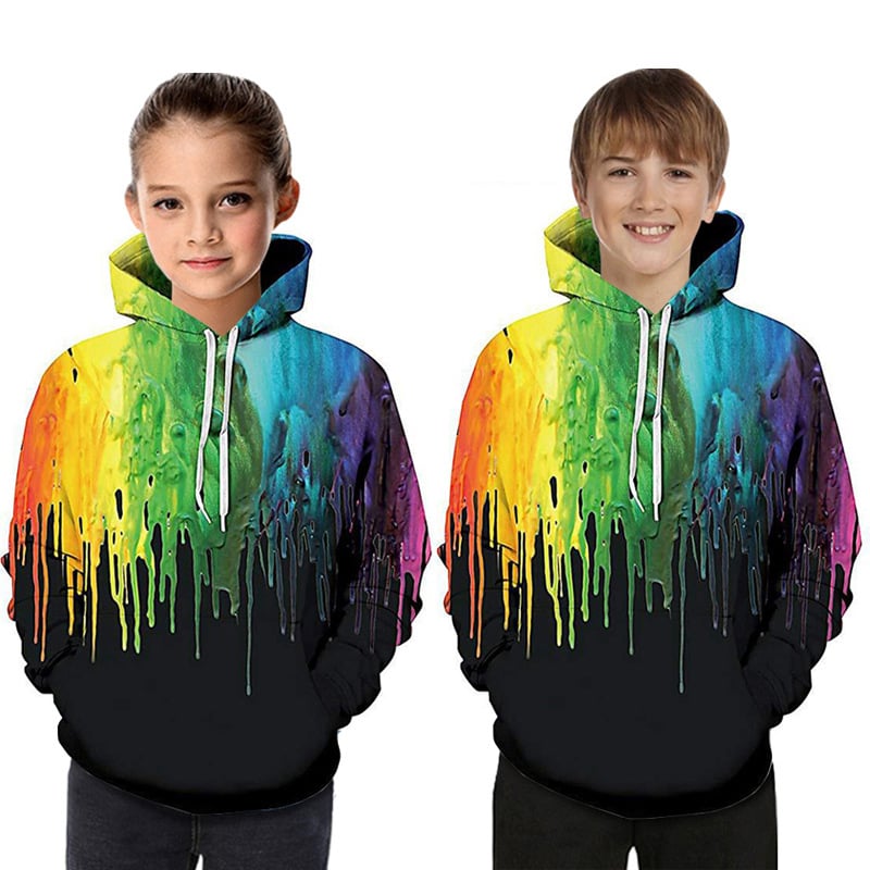 Kids' Printed Hooded Sweater