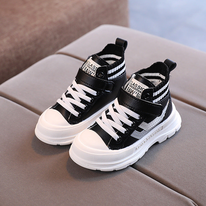 Boys' Fashion Leather Ankle Boots for Autumn and Winter