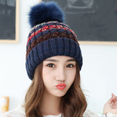Striped Knit Winter Beanie