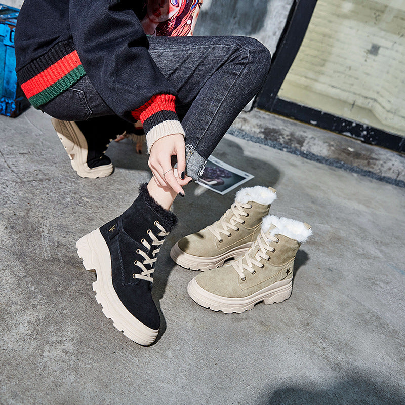 Fleece-Lined High-Top Snow Boots for Women